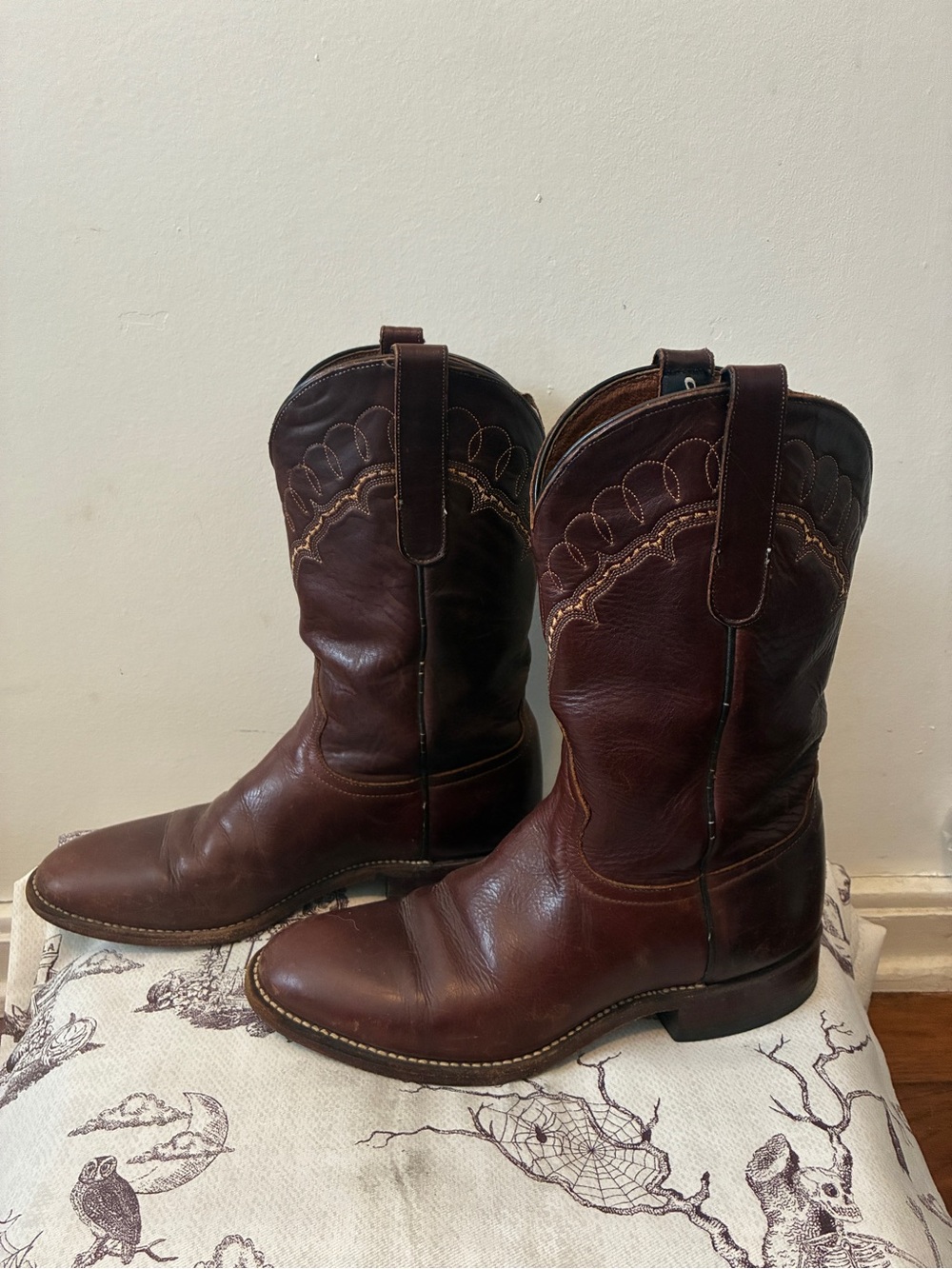 Larry Mahan Brown Leather Western Boots